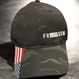 Patriotic Black Camo Cap